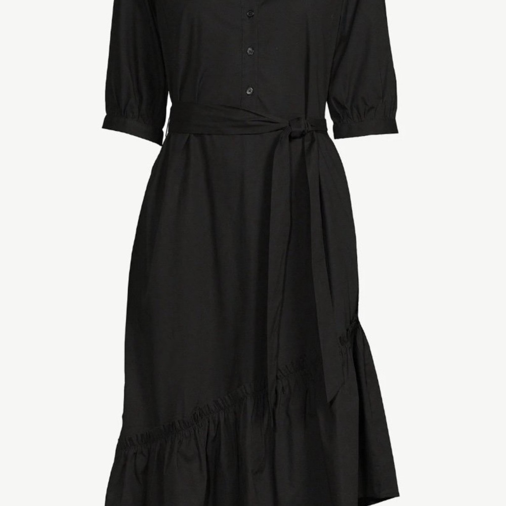 Scoop NYC Black Puff Sleeve Midi Sundress